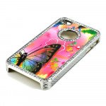 Wholesale iPhone 4 4S  Butterfly Crystal Diamond Chrome Case (Rainbow)